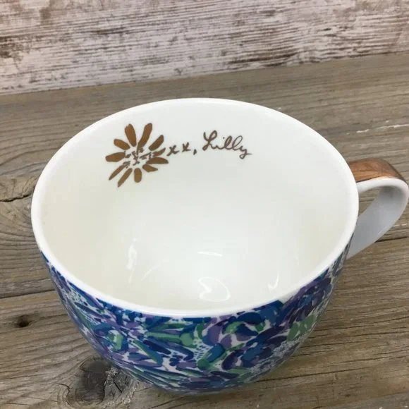 Lilly Pulitzer Ceramic Mug Blue Purple Green Floral Coffee Tea Cup 12 oz - Picture 5 of 8